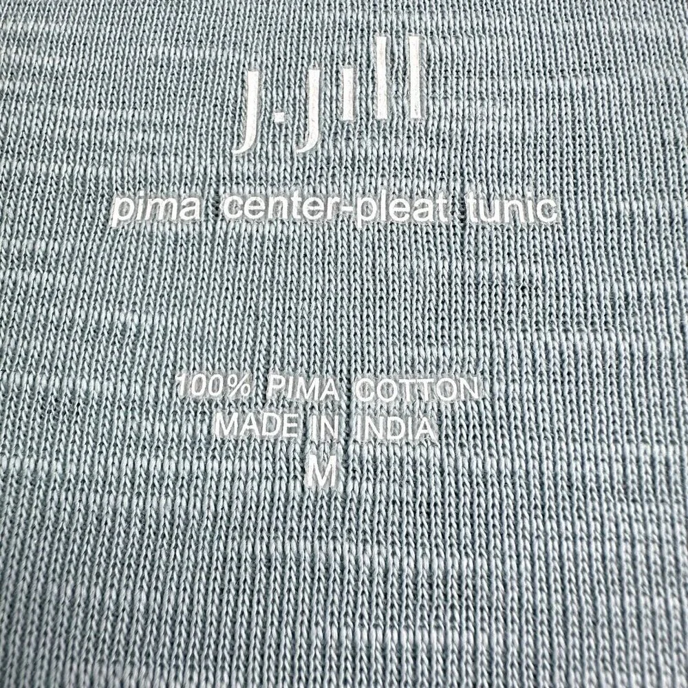 J Jill Pima Center-Pleat Tunic Top Women’s Size Medium LS Blue 100% Pima Cotton - Picture 3 of 9